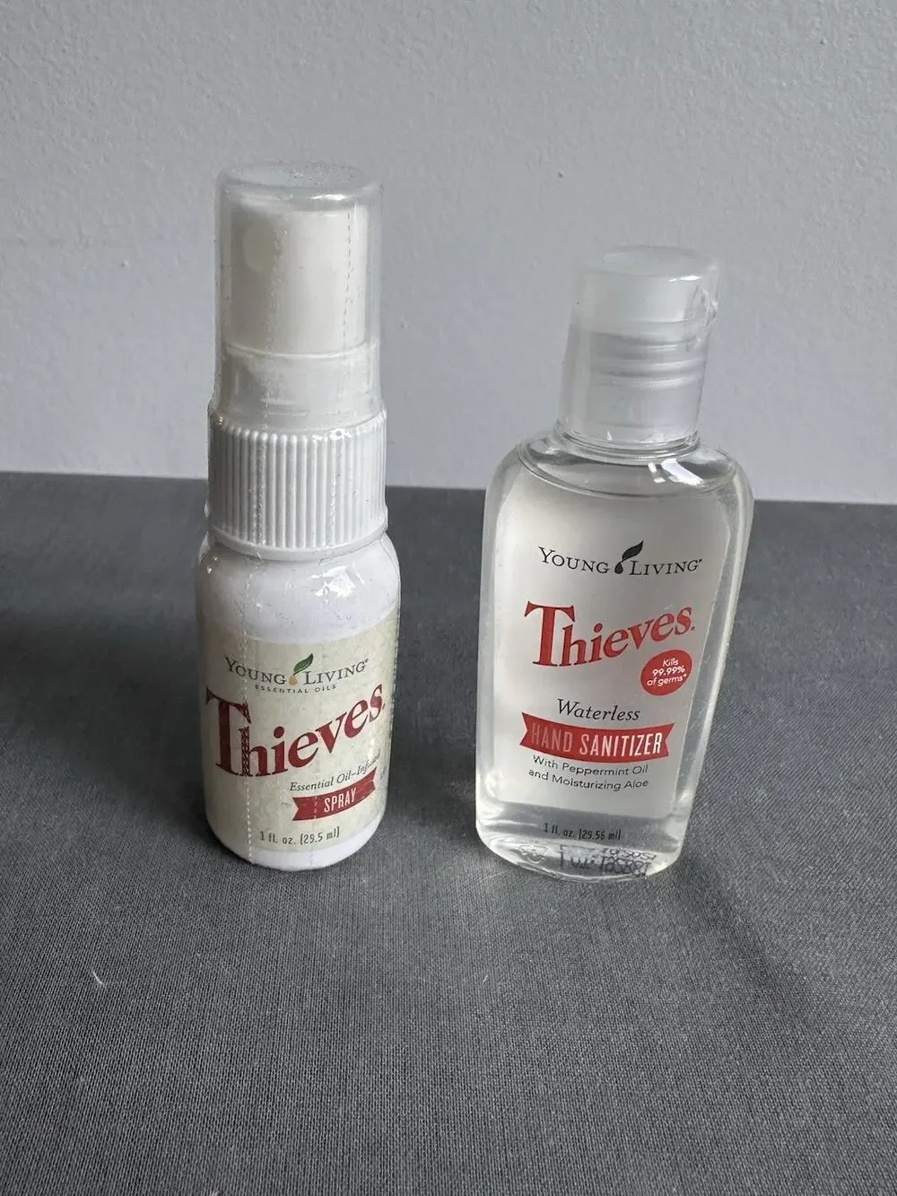 Young Living Thieves 1 Oz Spray And 1oz Waterless Hand Sanitizer Set NEE